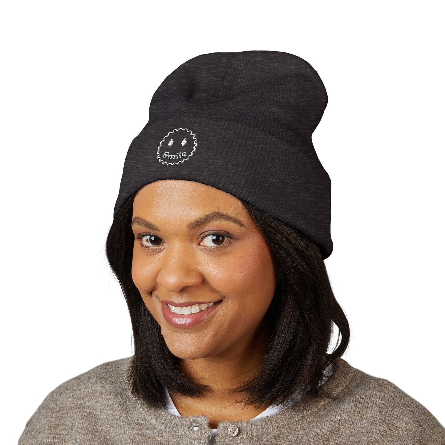SMILE Cuffed Beanie (Embroidery)