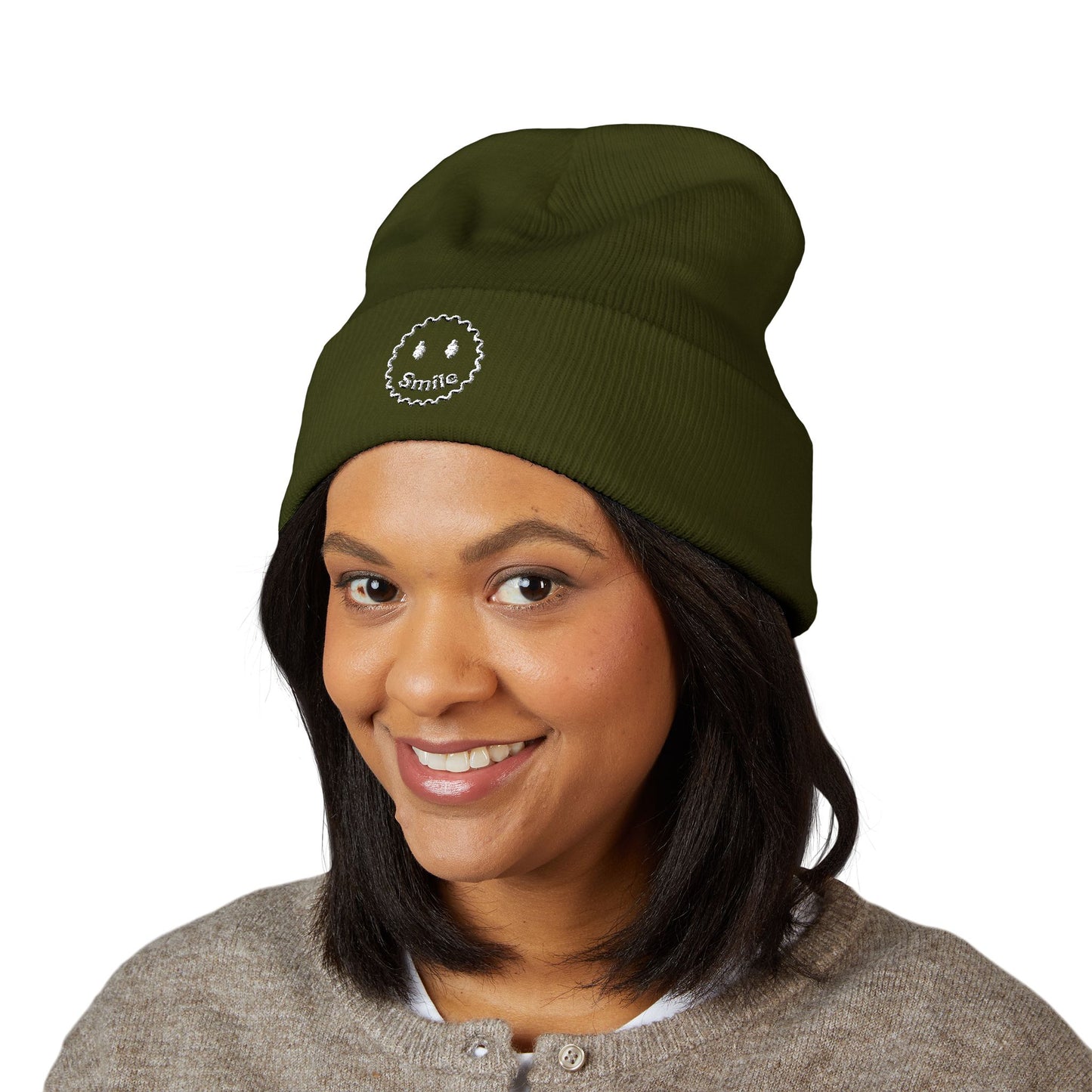 SMILE Cuffed Beanie (Embroidery)
