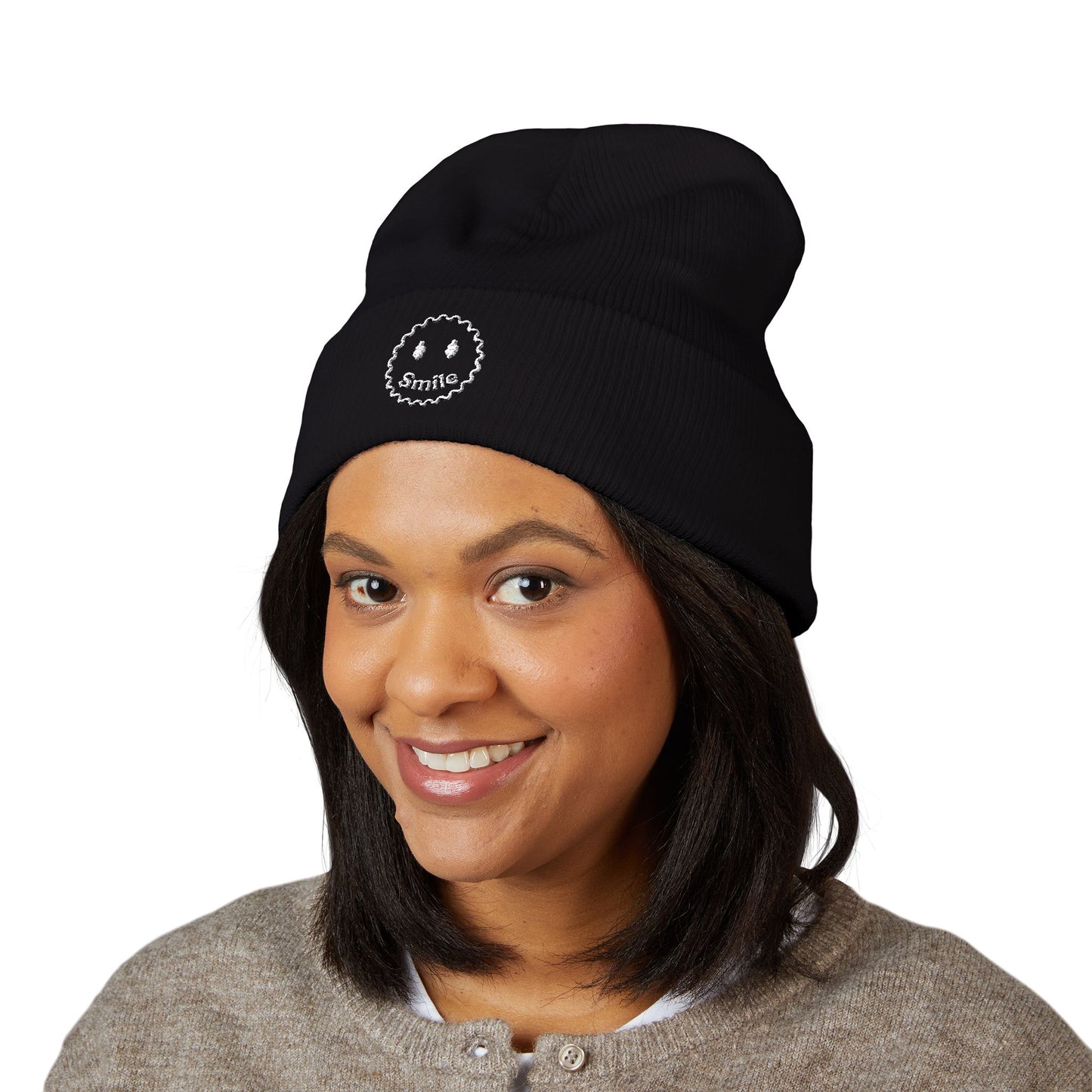 SMILE Cuffed Beanie (Embroidery)