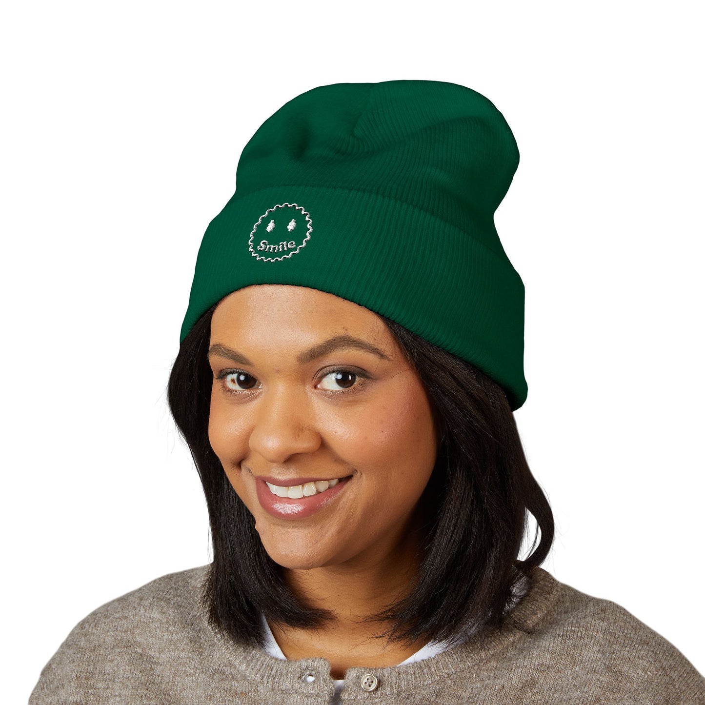 SMILE Cuffed Beanie (Embroidery)
