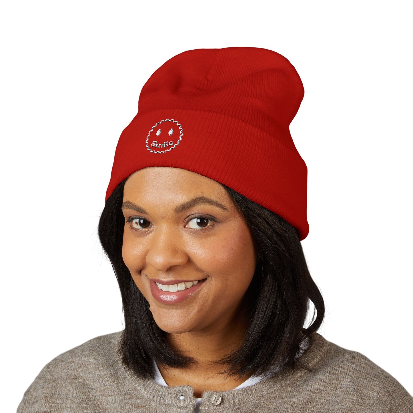 SMILE Cuffed Beanie (Embroidery)