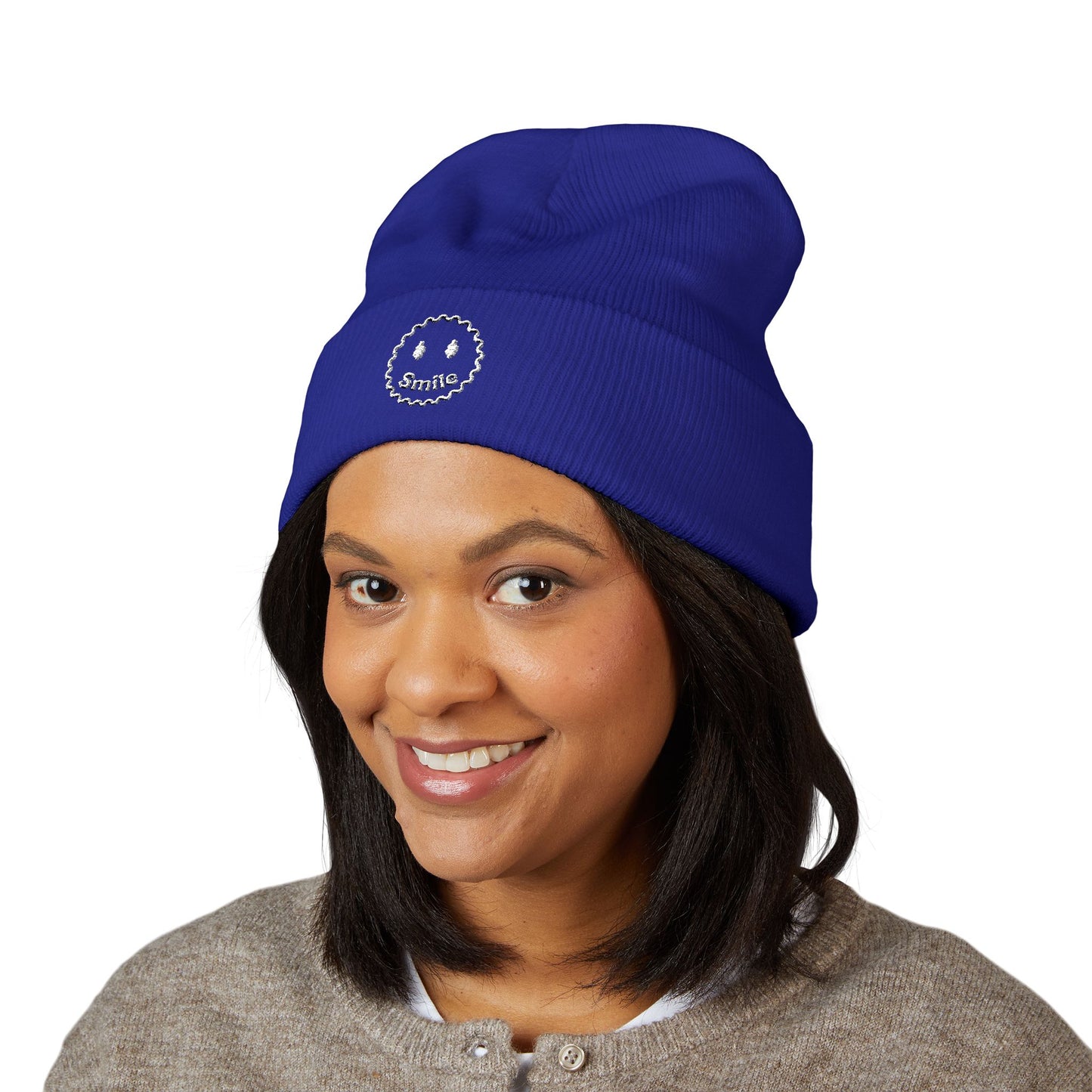 SMILE Cuffed Beanie (Embroidery)
